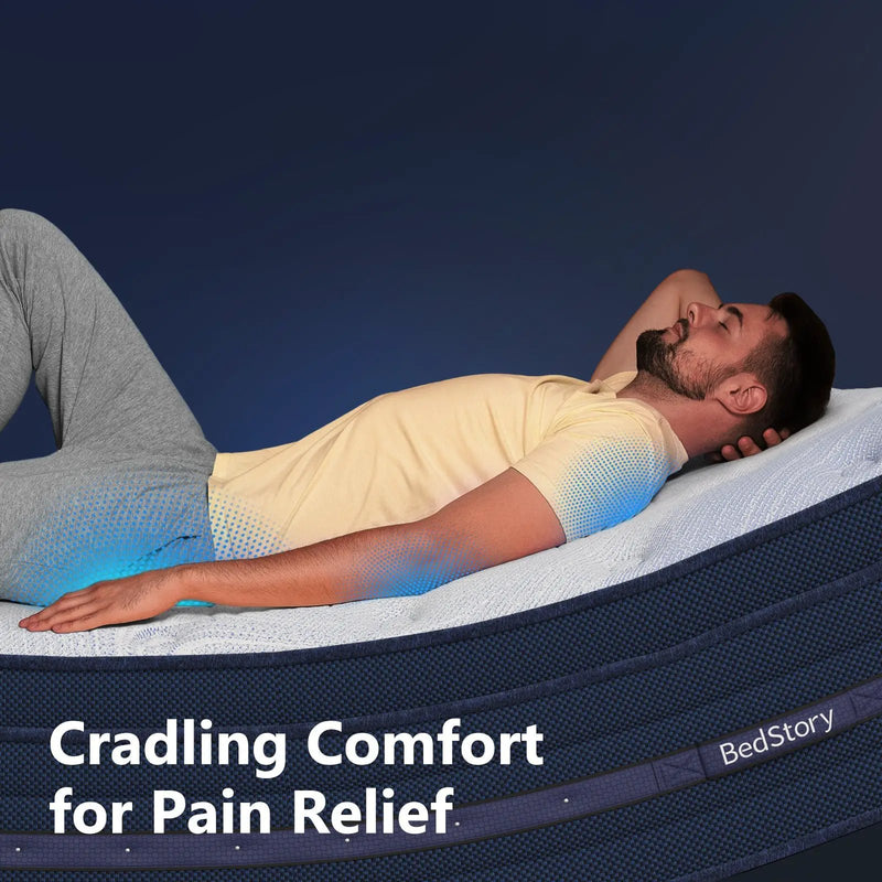Bedstory Spine Align Pro 14" Twin Firm Pressure Relieving Cooling Hybrid Mattress by HouseOfZazla