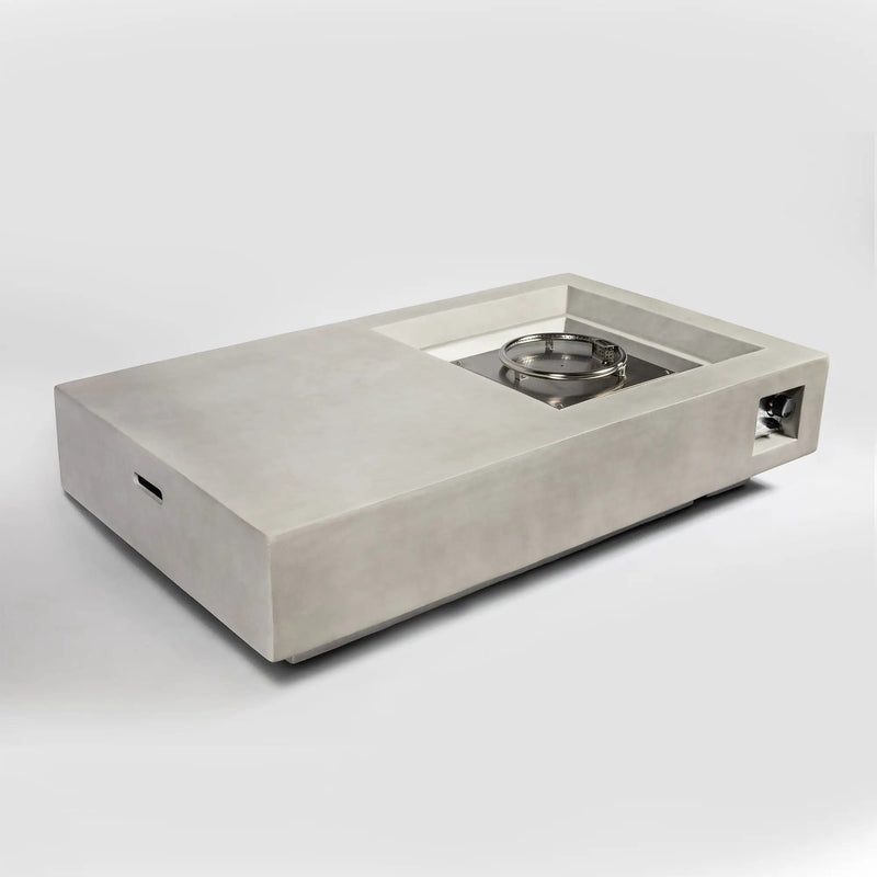Propane Gas Fire Pit Table, 50000 Btu, Rectangular For Outside - Light Gray by HouseOfZazla