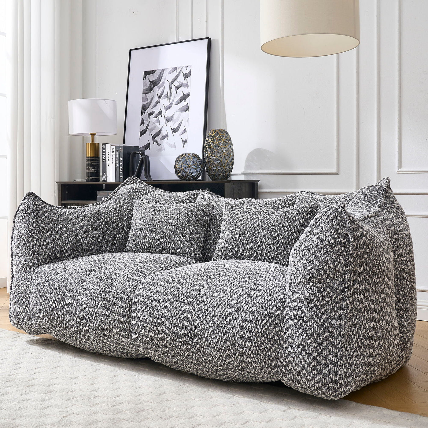 Comfortable Dual Beanbag Chair With High Resilience Foam Core For 2 People by Unique Piece Furniture