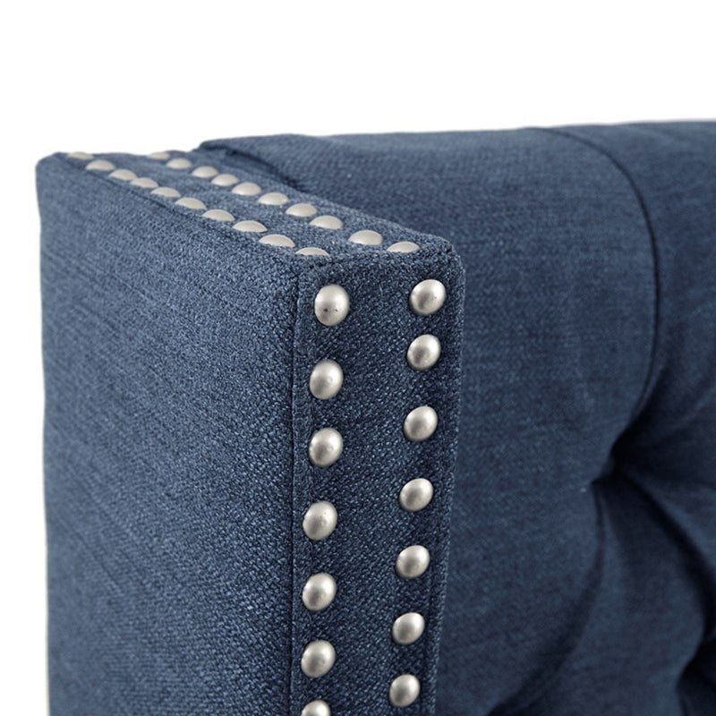 Transitional Upholstery Headboard With Tufted Buttons And Nailhead Trim by HouseOfZazla