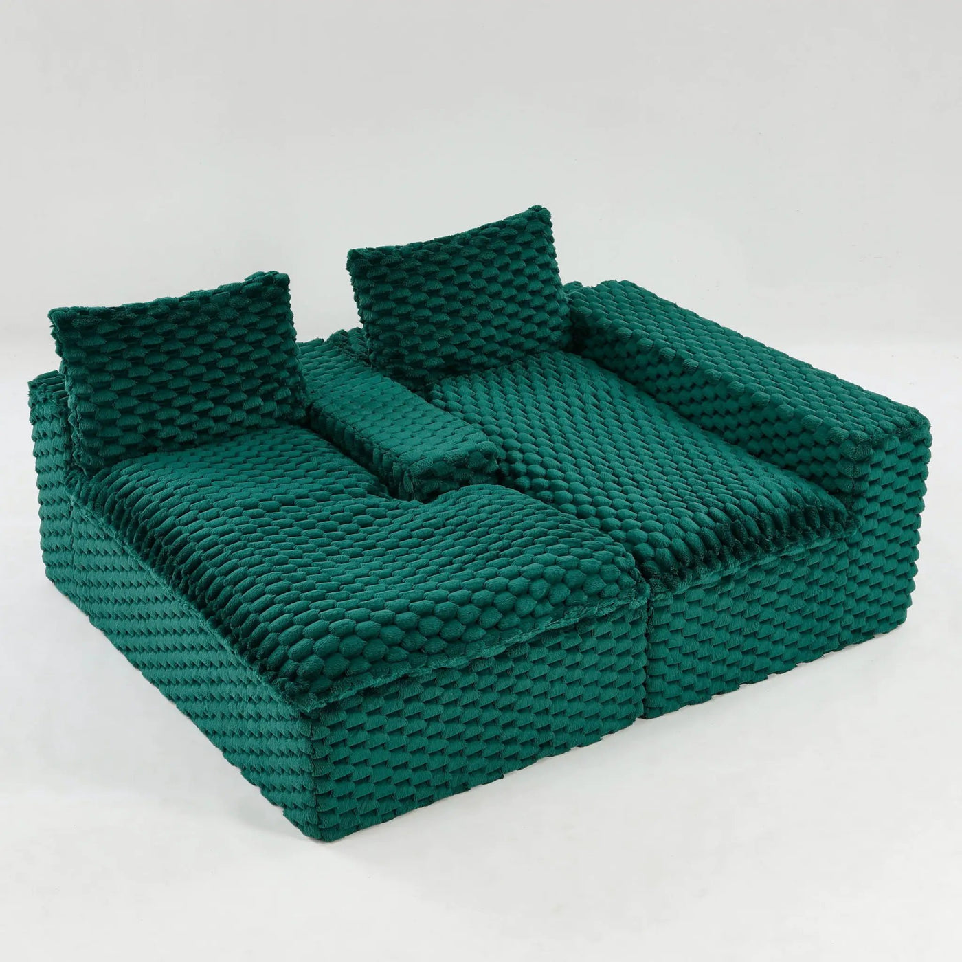 Modular Sofa, Convertible Twin Seat With Chaise Lounge by HouseOfZazla