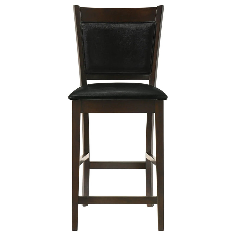 Upholstered Counter Height Stools (Set of 2) - Black / Espresso by HouseOfZazla