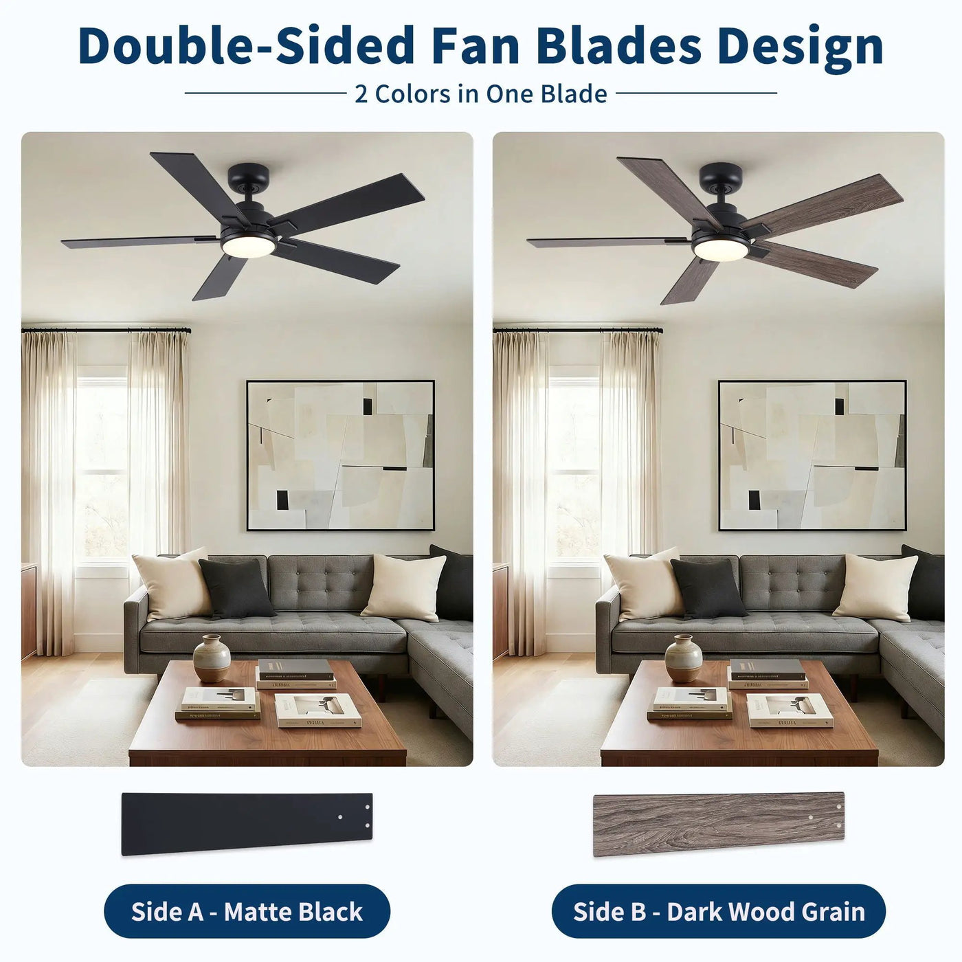Reversible Motor Integrated LED Dimmable Ceiling Fan With Light by HouseOfZazla