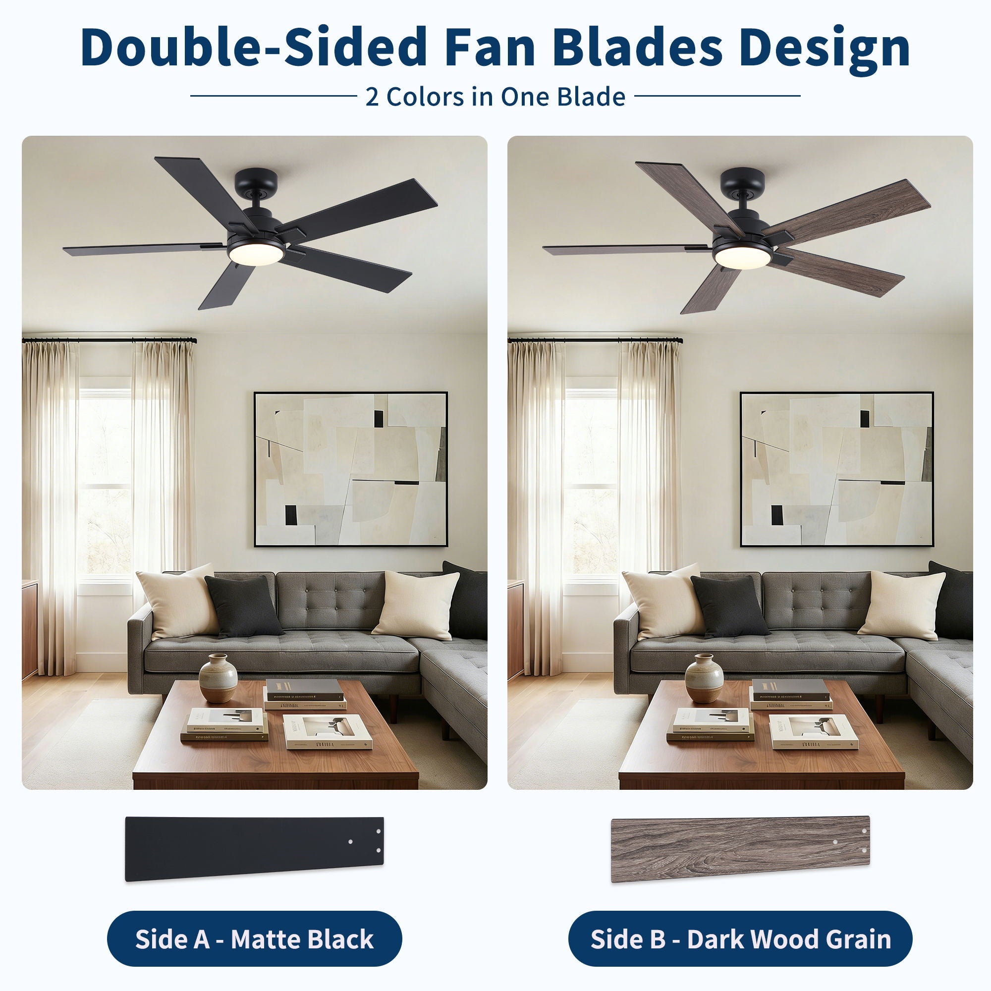 Reversible Motor Integrated LED Dimmable Ceiling Fan With Light by HouseOfZazla