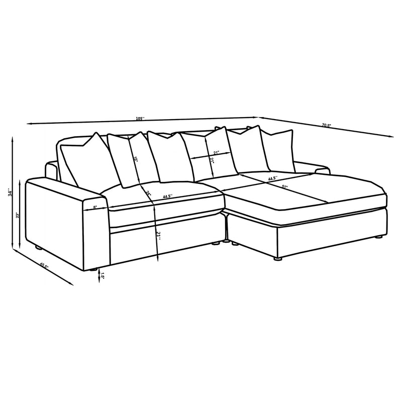 Upton - Reversible Sectional Sofa With Oversized Chaise - Sand by HouseOfZazla