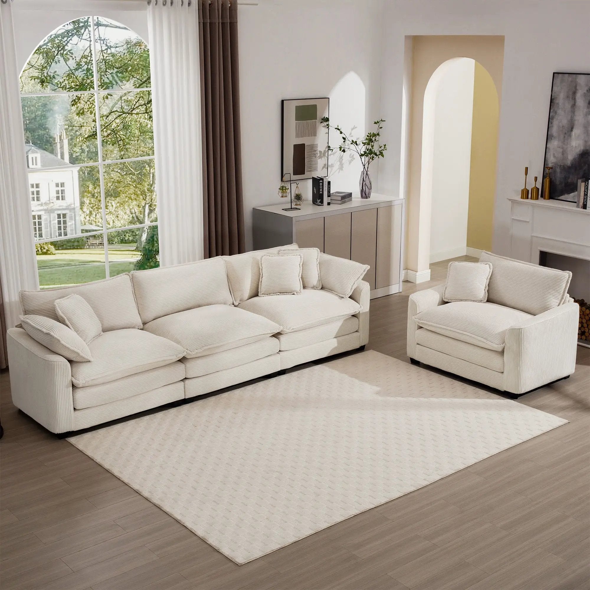 Elegant Oversized Sectional Sofa Set With Deep Seats And Flexible Layout by HouseOfZazla