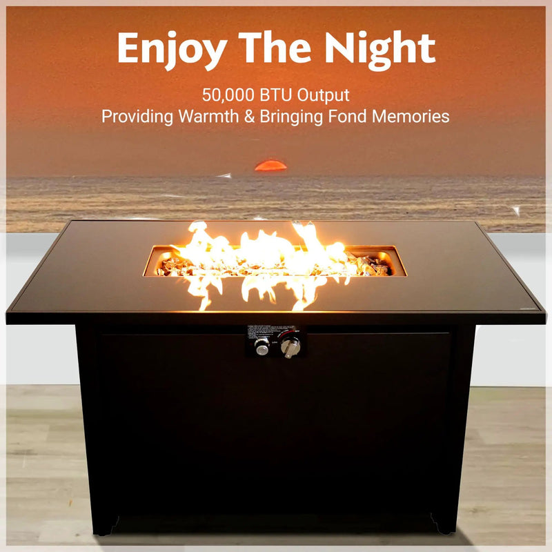 Outdoor Fire Pit Table With Lid - Black by Unique Piece Furniture