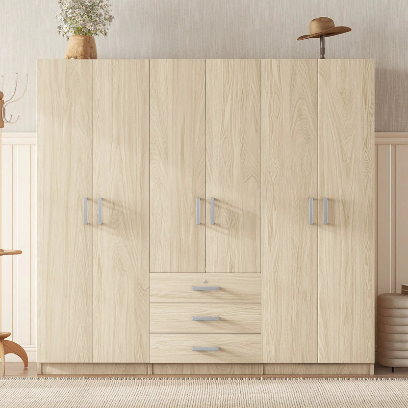 6 Doors Wardrobe Storage For Bedroom, With Big Drawers by HouseOfZazla