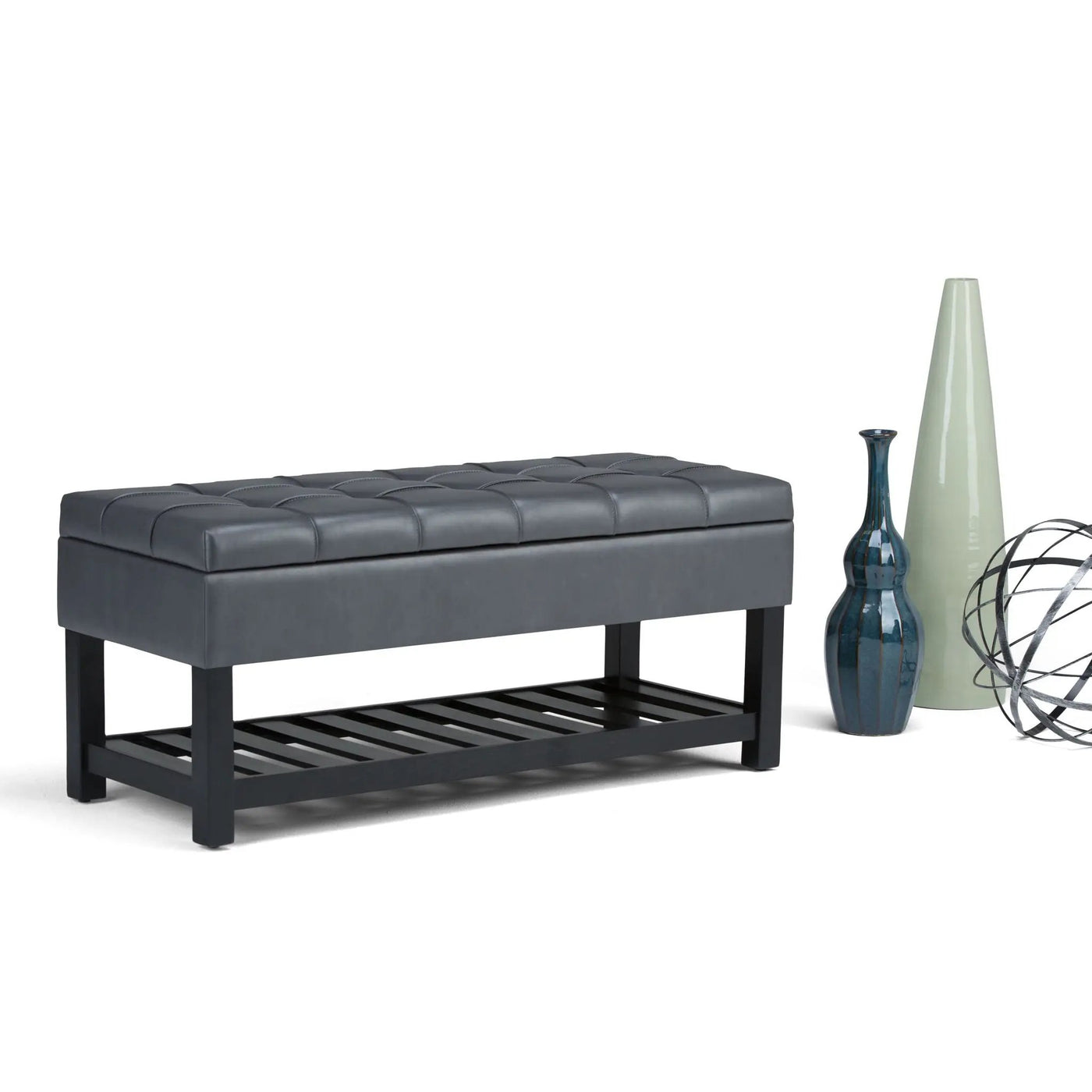 Saxon - Upholstered Transitional Storage Ottoman Bench by HouseOfZazla