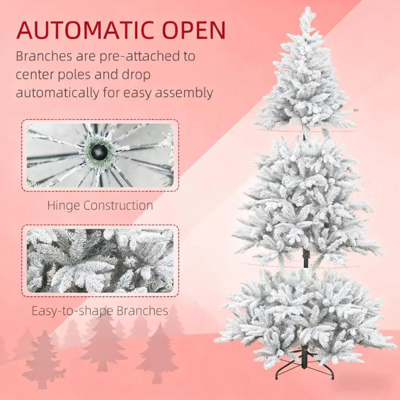 Snowy Artificial Christmas Tree with Easy Assembly by HouseOfZazla