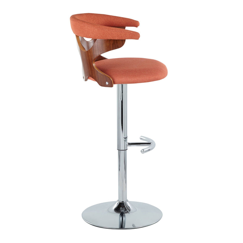Gardenia - Mid Century Modern Adjustable Barstool With Swivel With Rounded T Footrest (Set of 2) by Unique Piece Furniture