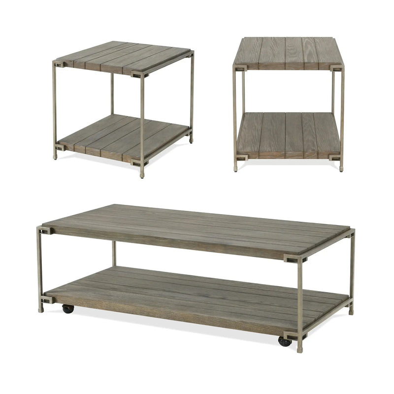Corbeta 3-Piece Metal Frame Wood Living Room Coffee Table Set by HouseOfZazla