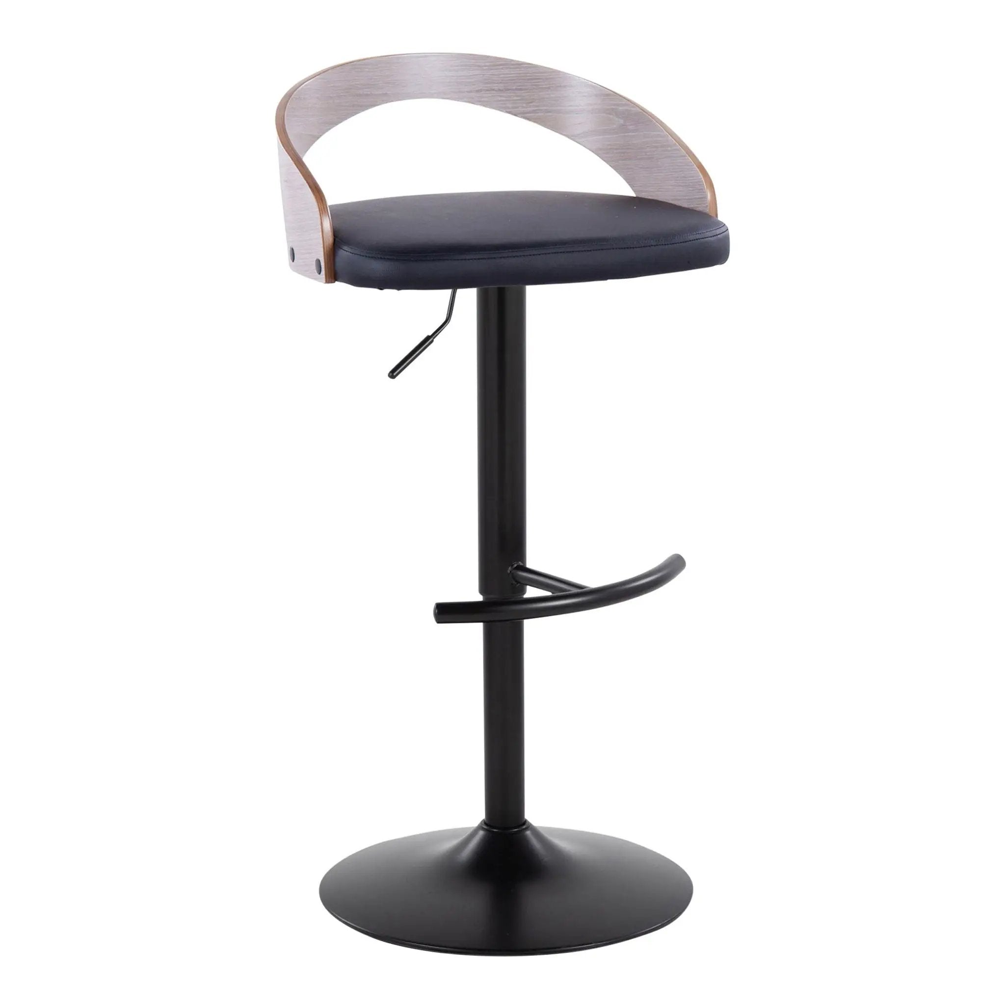 Grotto - Contemporary Adjustable Barstool With Swivel With Rounded T Footrest Elegant Design (Set of 2) by Unique Piece Furniture