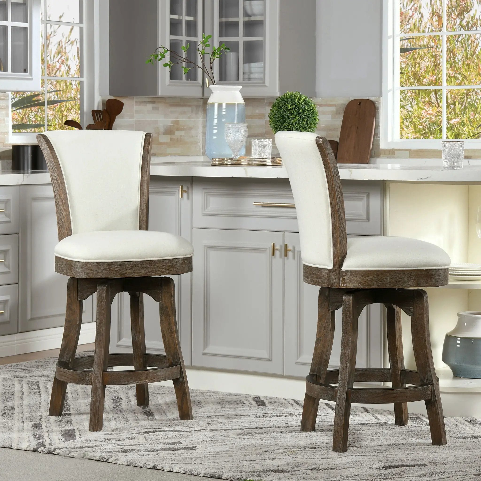 Henry - Armless Swivel Counter Height Bar Stool by Unique Piece Furniture