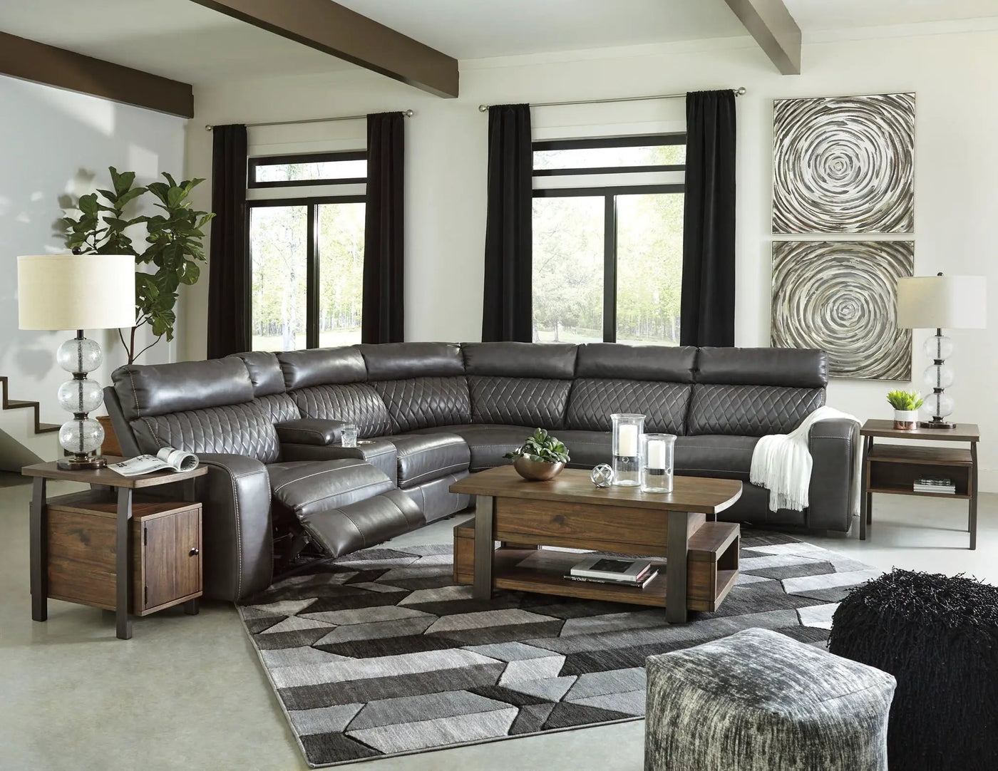 Samperstone - Power Reclining Sectional by Unique Piece Furniture