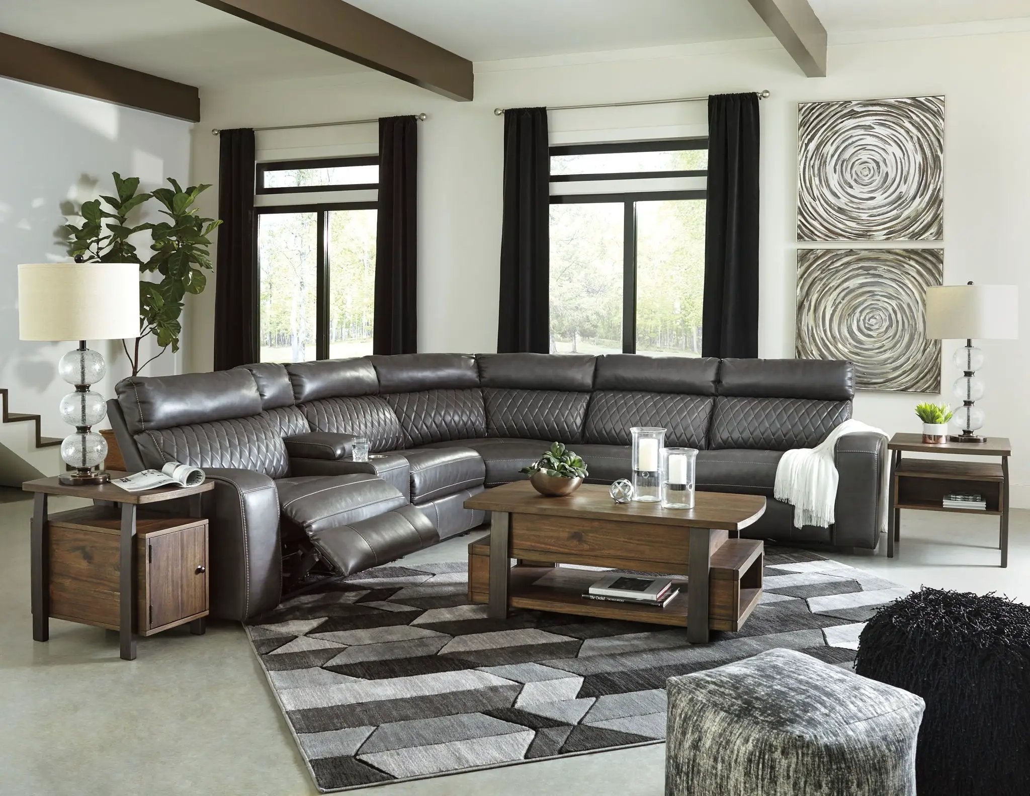 Samperstone - Power Reclining Sectional by Unique Piece Furniture