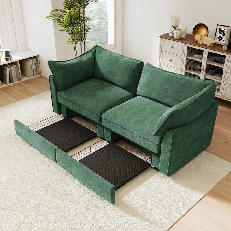 2 Seater Sofa With Pull Out Storage Drawers by HouseOfZazla