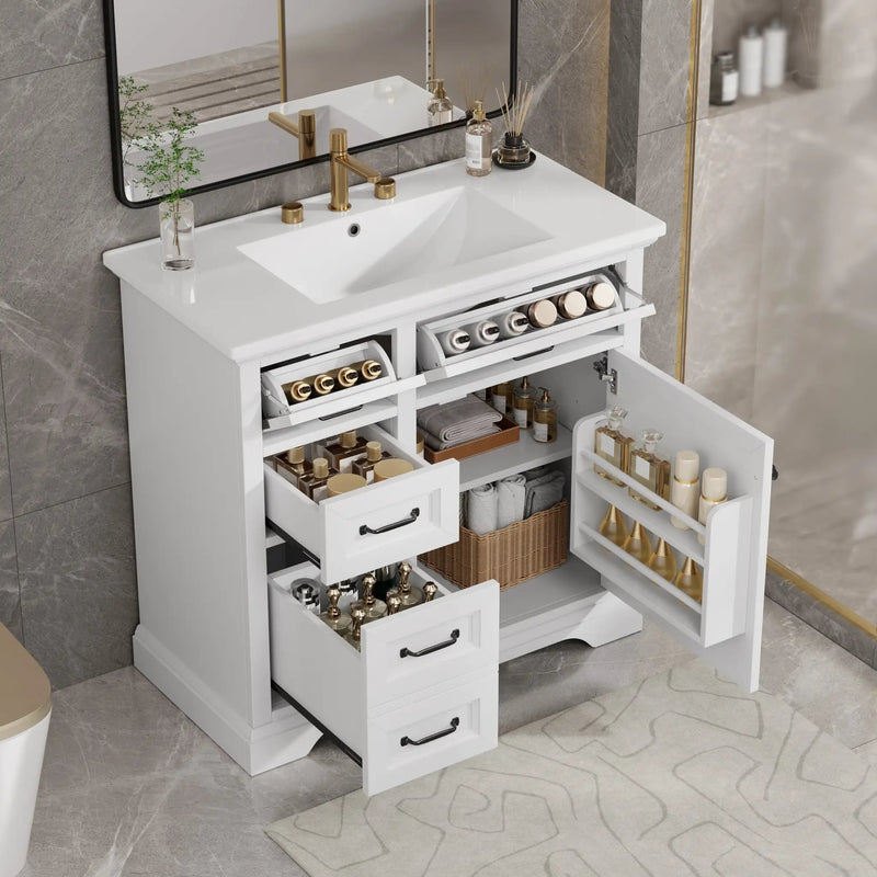 36-Inch Bathroom Vanity with Ceramic Sink Top by HouseOfZazla