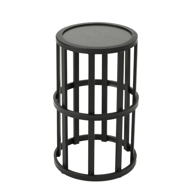 Outdoor Powder Coated Side Table - Gray by HouseOfZazla