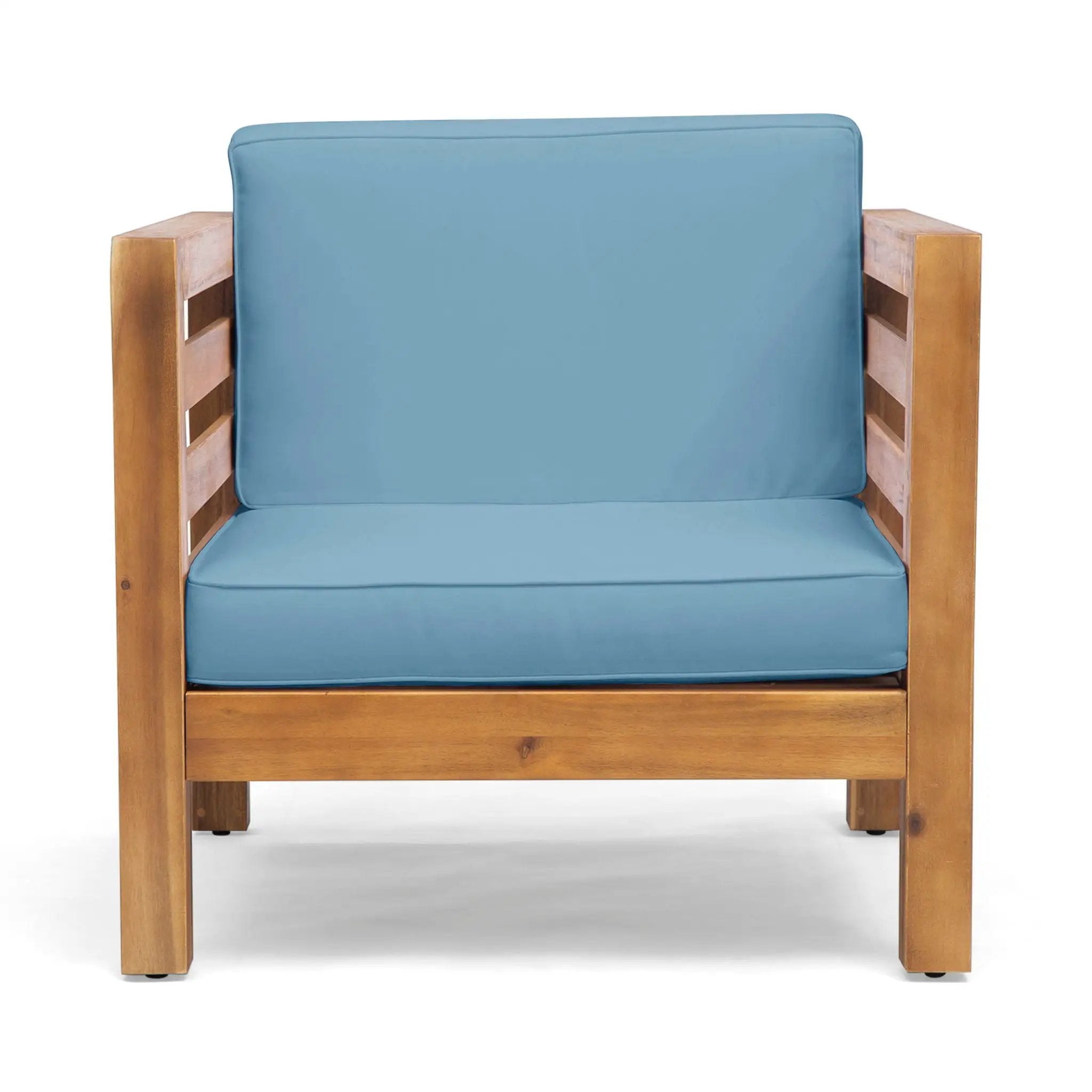 Outdoor Acacia Wood Patio Chair With Fabric Cushion by HouseOfZazla