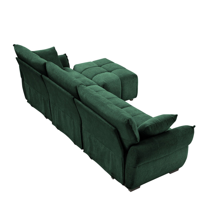 Sofa Set With Ottoman And Pillows, Textured, High Resilience Cushions by HouseOfZazla