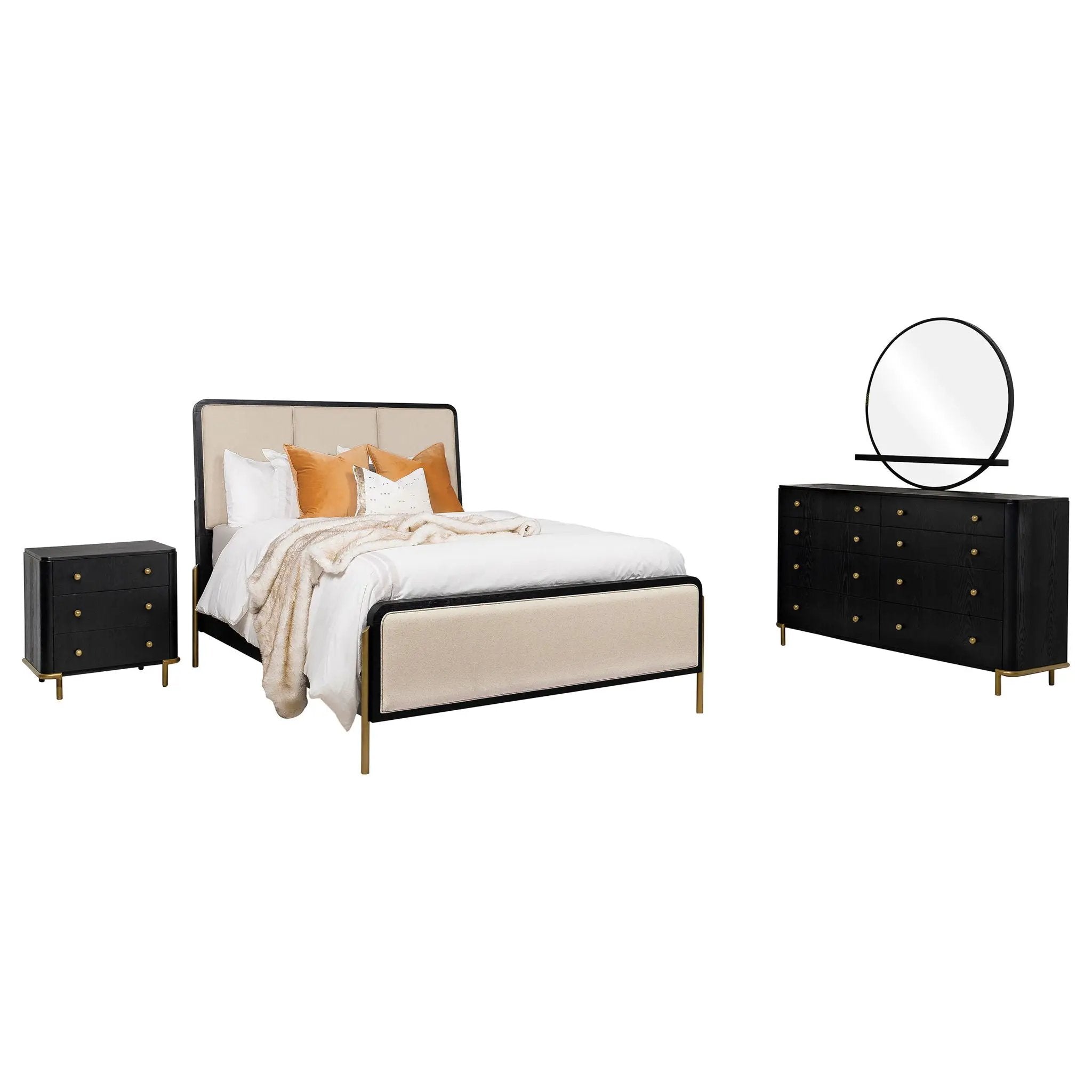 Arini 4-piece California King Bedroom Set Cream and Black by Unique Piece Furniture