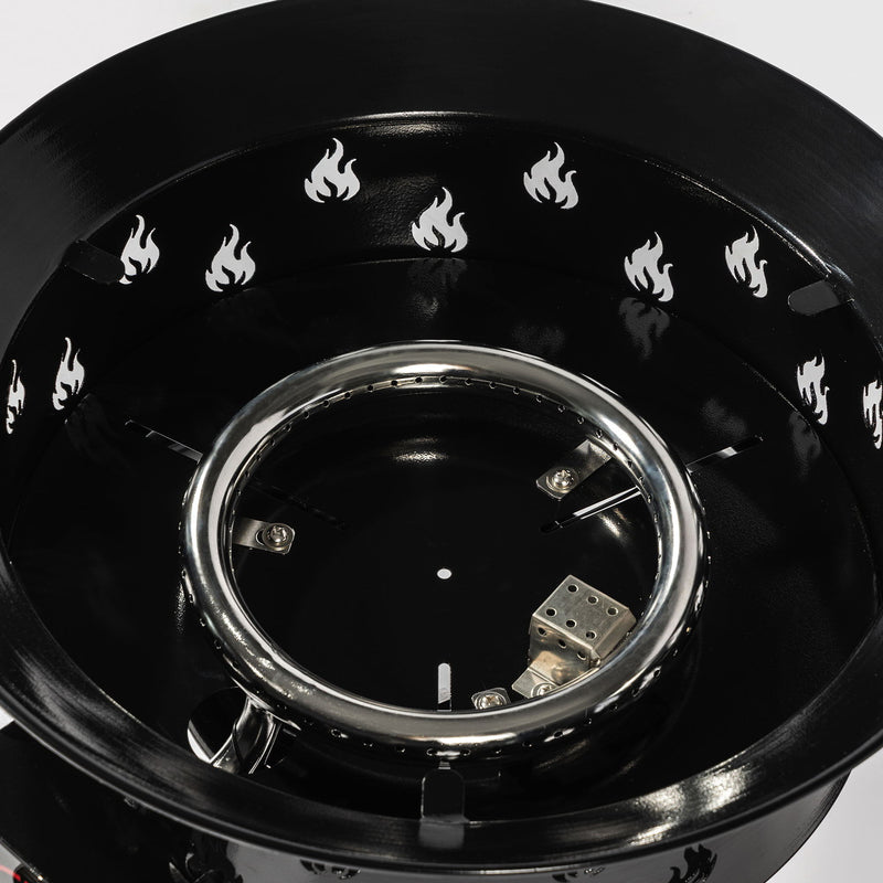 Propane Gas Fire Pit Table, 50000 Btu Round For Outside Patio - Black by HouseOfZazla