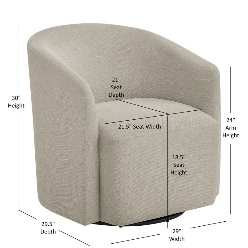 Ardena - Modern Swivel Barrel Chair by HouseOfZazla