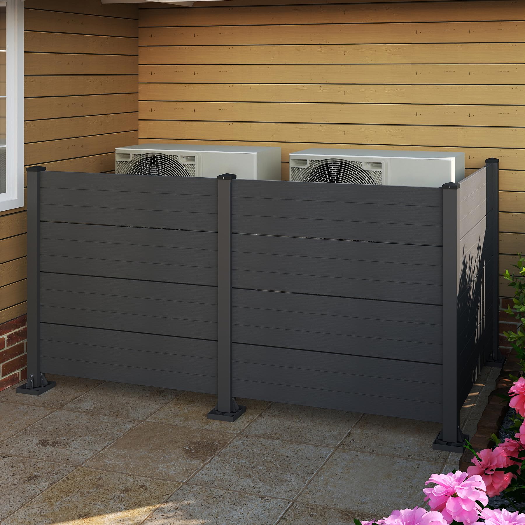 50" W x 49" H Outdoor Privacy Screen with Aluminum Posts by HouseOfZazla