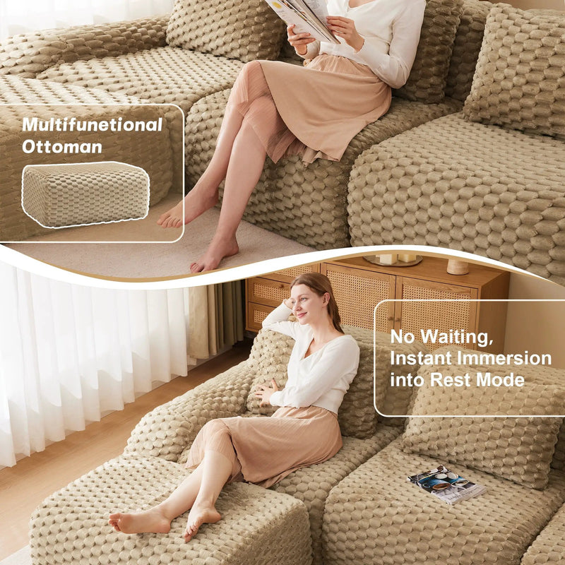 146" Modern U-Shaped Modular Sectional Sofa by HouseOfZazla