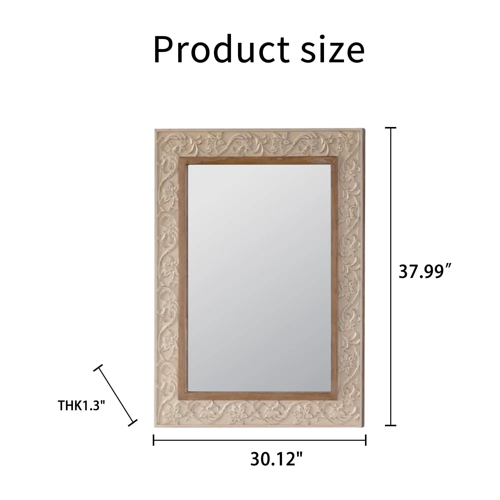 Vintage Carved Pattern Rectangular Wall Mirror by HouseOfZazla