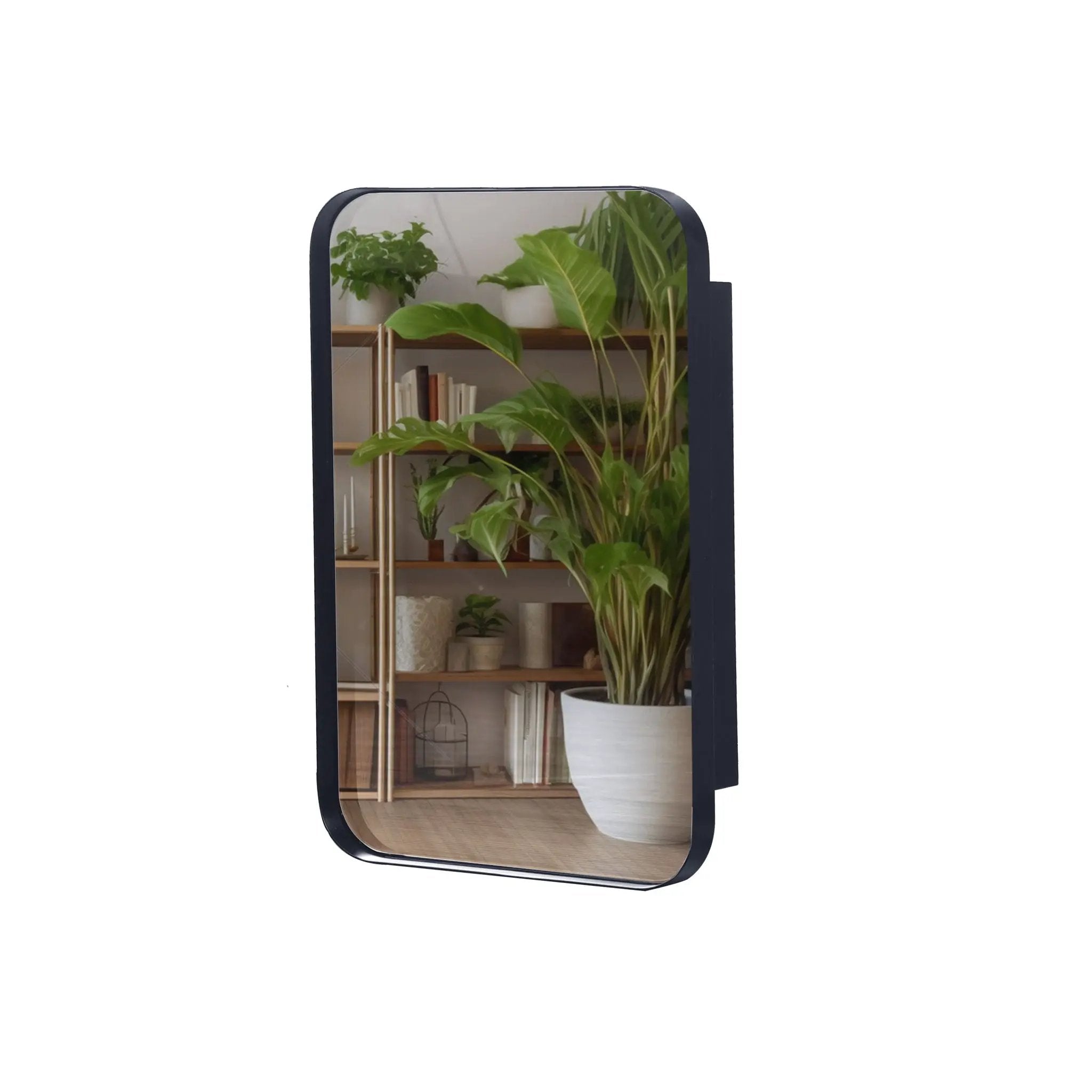 Recessed Metal Framed Medicine Cabinet With Mirror And Adjustable Shelves Wall Mirror With Storage For Bathroom by Unique Piece Furniture