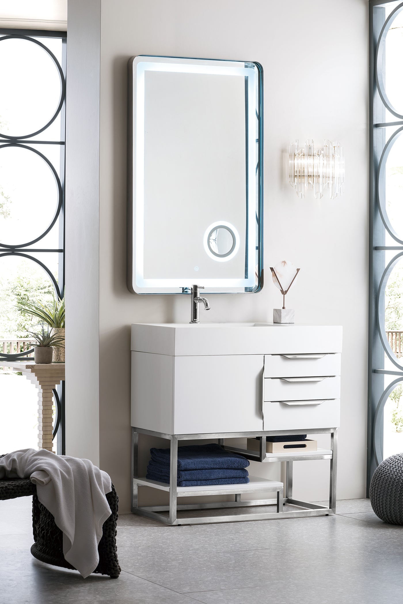James Martin Columbia 36" Single Bathroom Vanity, Glossy White, view 8