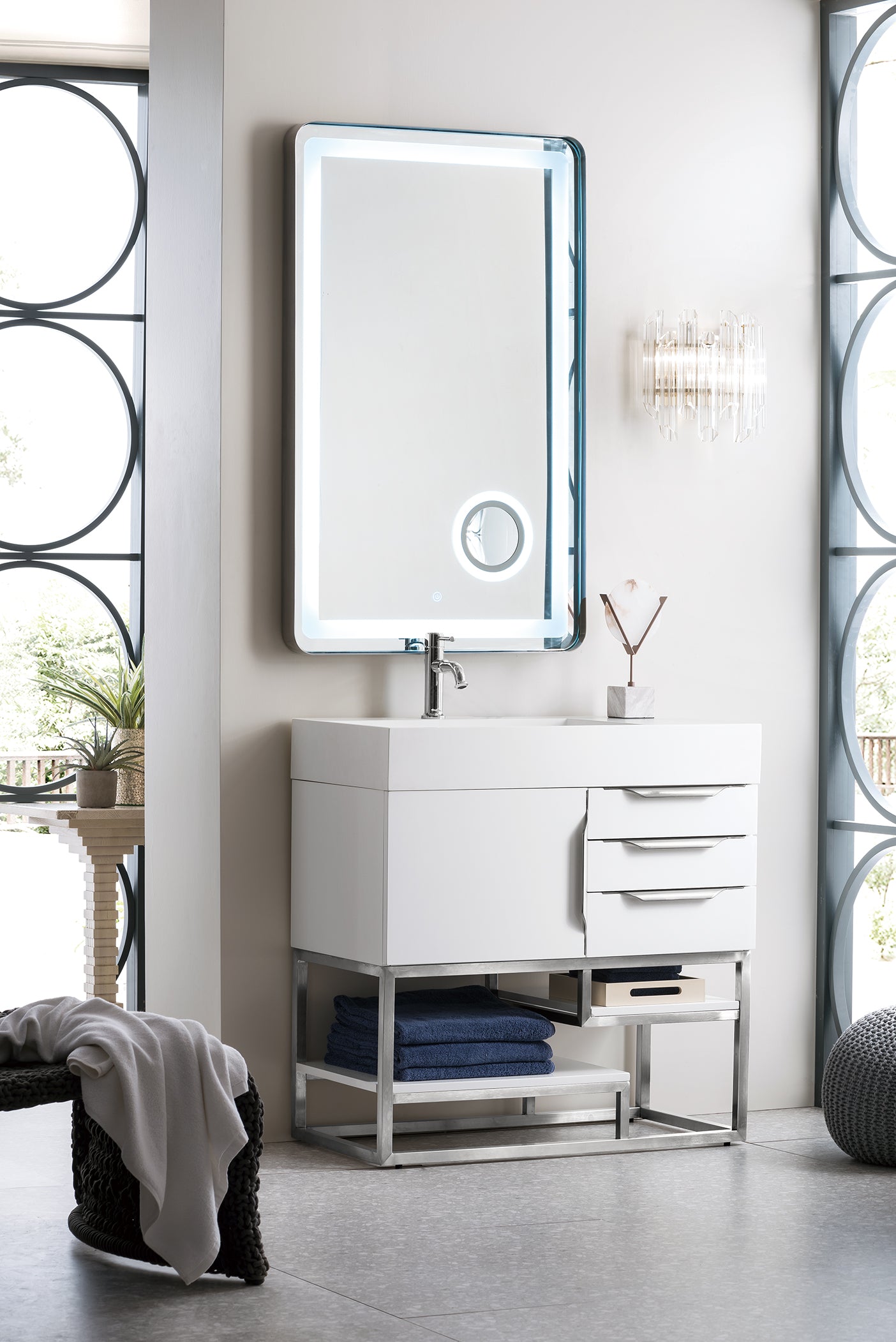 James Martin Columbia 36" Single Bathroom Vanity, Glossy White, view 8