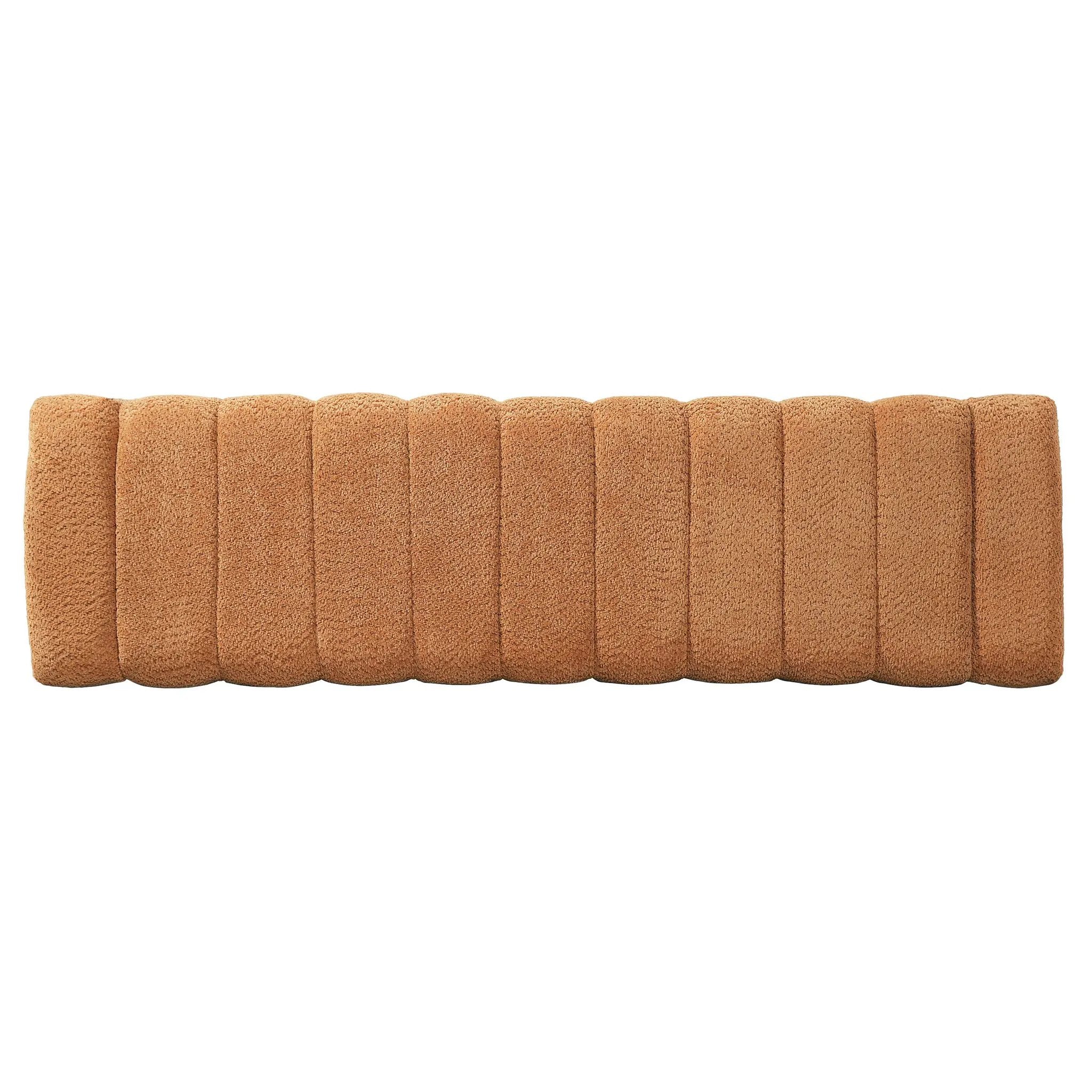 63-Inch Modern Minimalist Multi-Functional Boucle Bench in Orange by HouseOfZazla