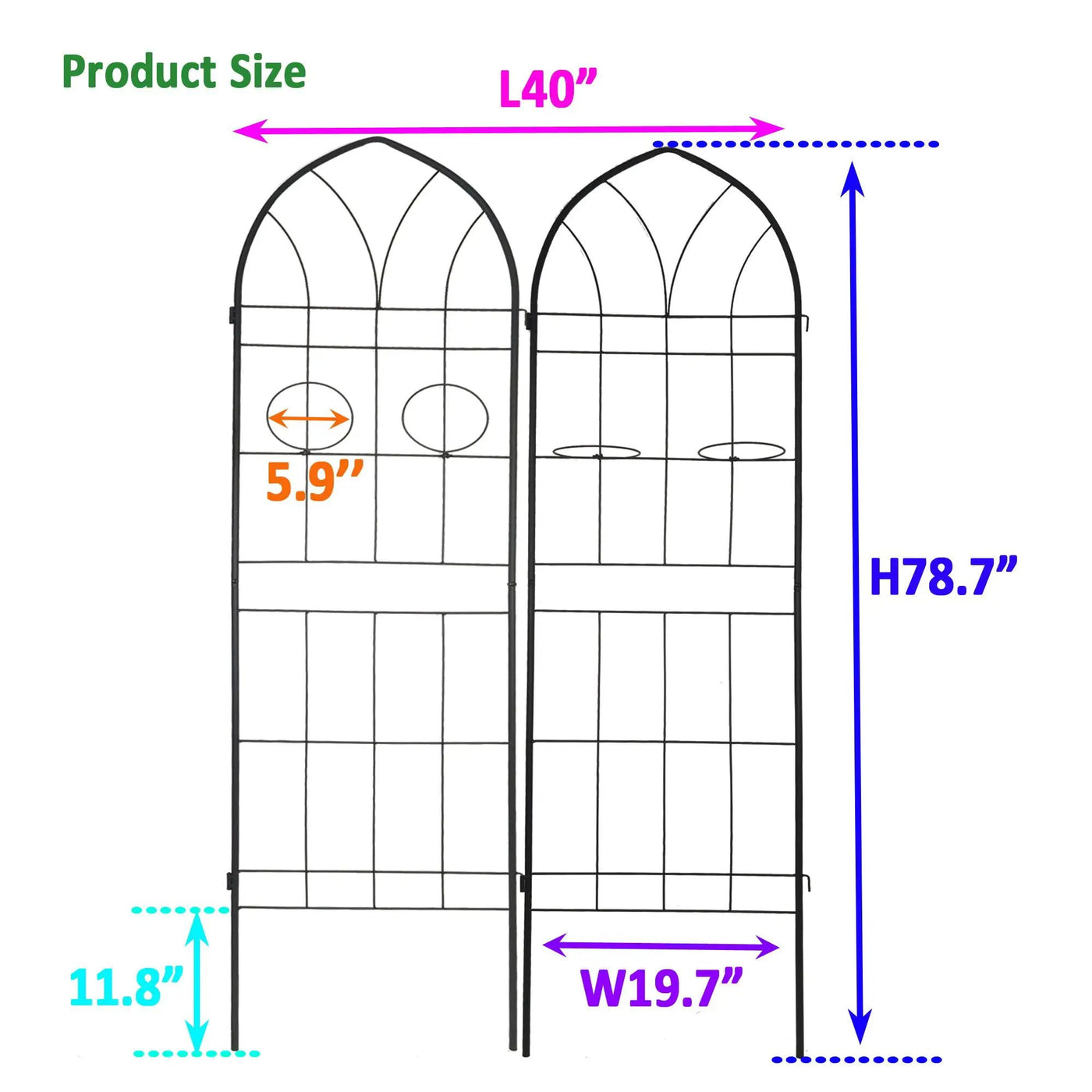 Metal Garden Trellis Rustproof Trellis For Climbing Plant, Outdoor Flower Support by Unique Piece Furniture