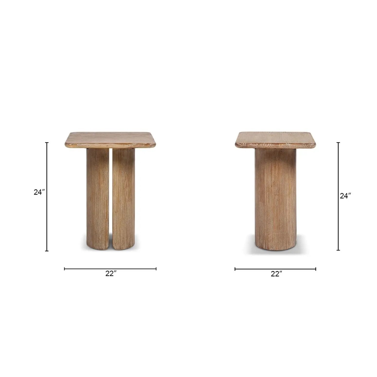Sonoma - Square Pedestal Side Table - Antique Brown by HouseOfZazla
