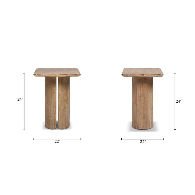 Sonoma - Square Pedestal Side Table - Antique Brown by HouseOfZazla