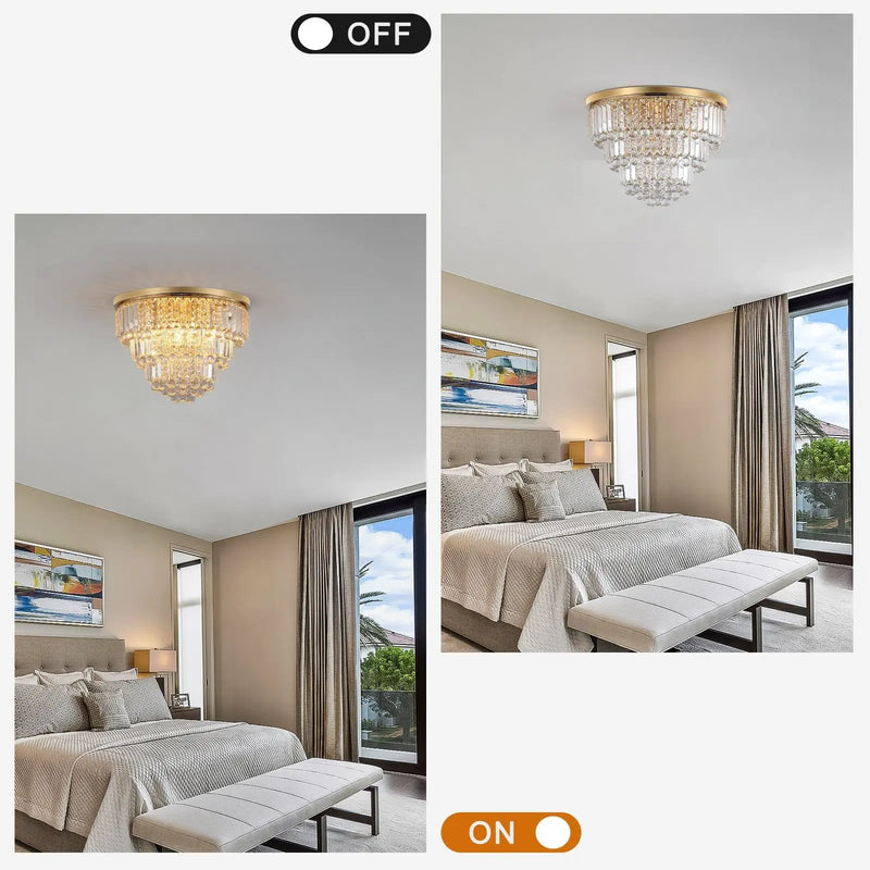 Gold Luxury Modern Style Crystal Ceiling Chandelier by HouseOfZazla
