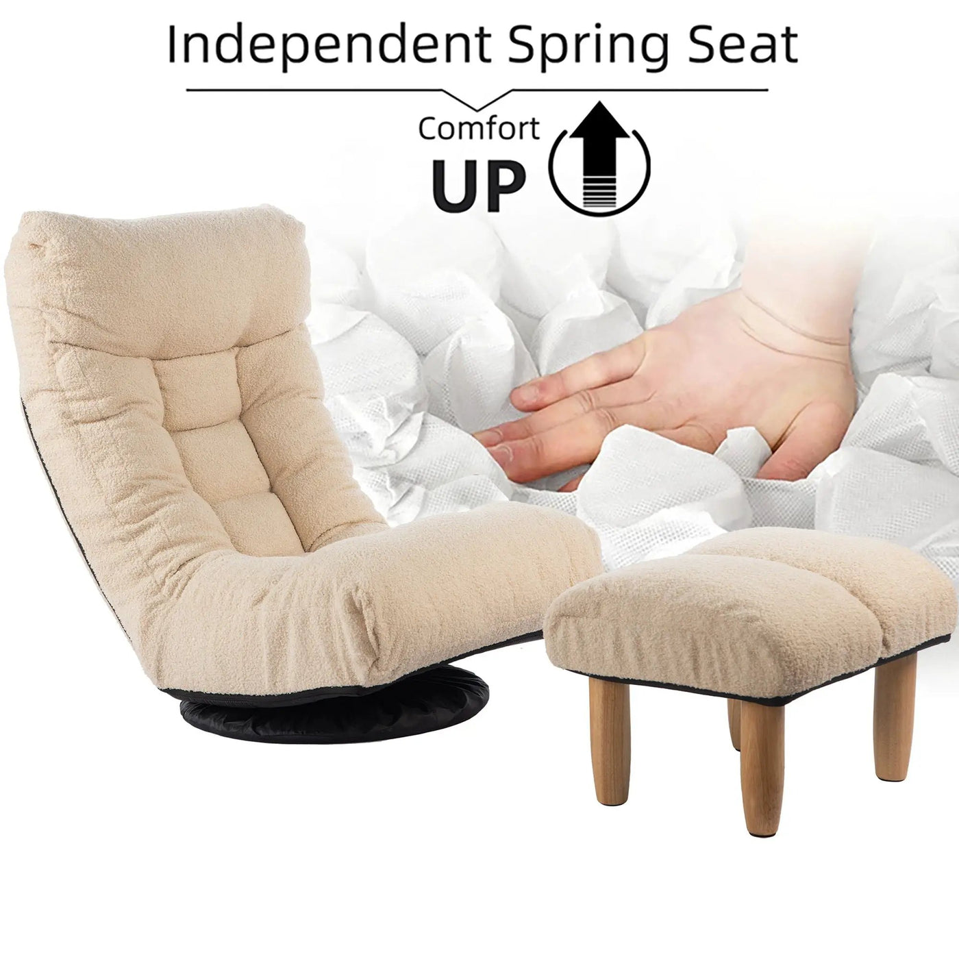 Adjustable Japanese Reclining Floor Chair Sofa With Metal Frame For Living Room by HouseOfZazla