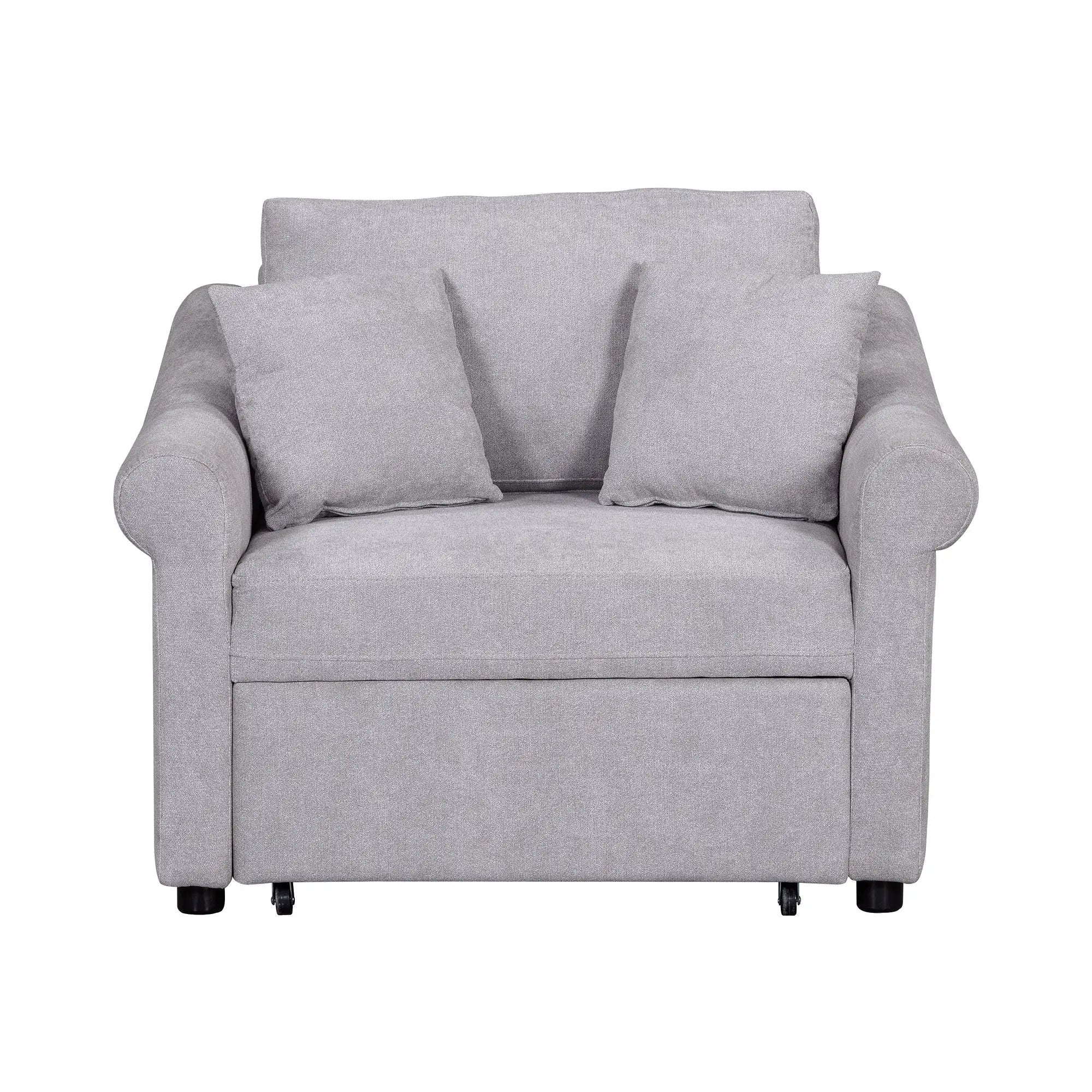 Convertible Sleeper Chair With Adjustable Backrest, 3 In 1 Lounger Chair Turns Into Bed, Single Bed For Living Room by Unique Piece Furniture