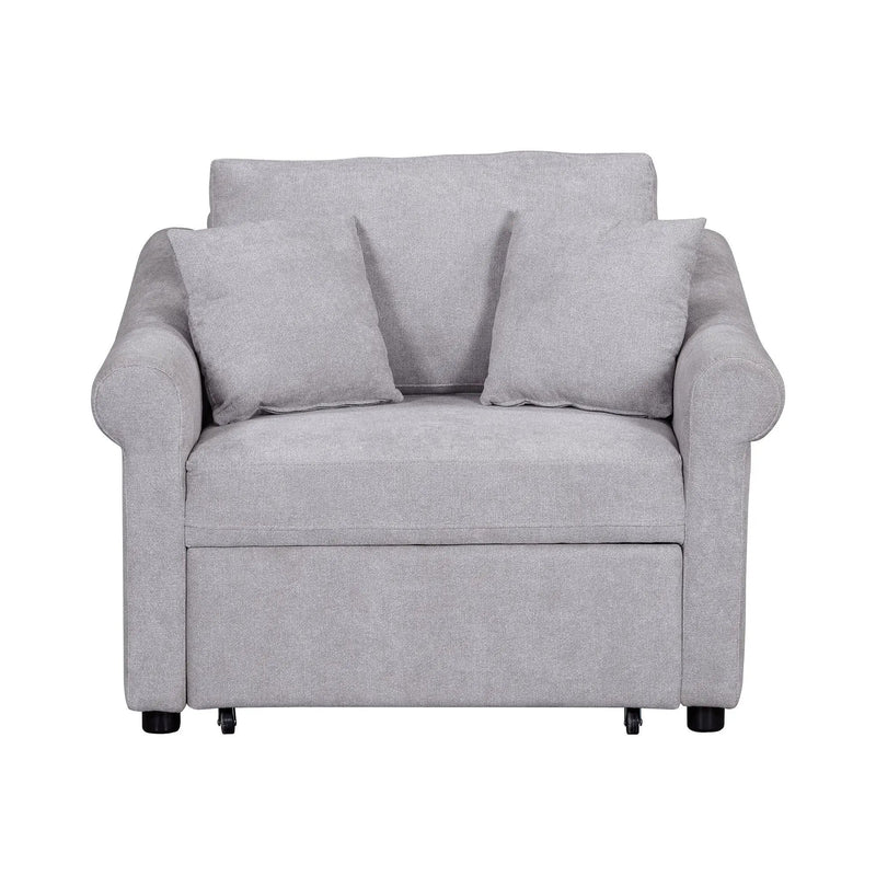 Convertible Sleeper Chair With Adjustable Backrest, 3 In 1 Lounger Chair Turns Into Bed, Single Bed For Living Room by Unique Piece Furniture