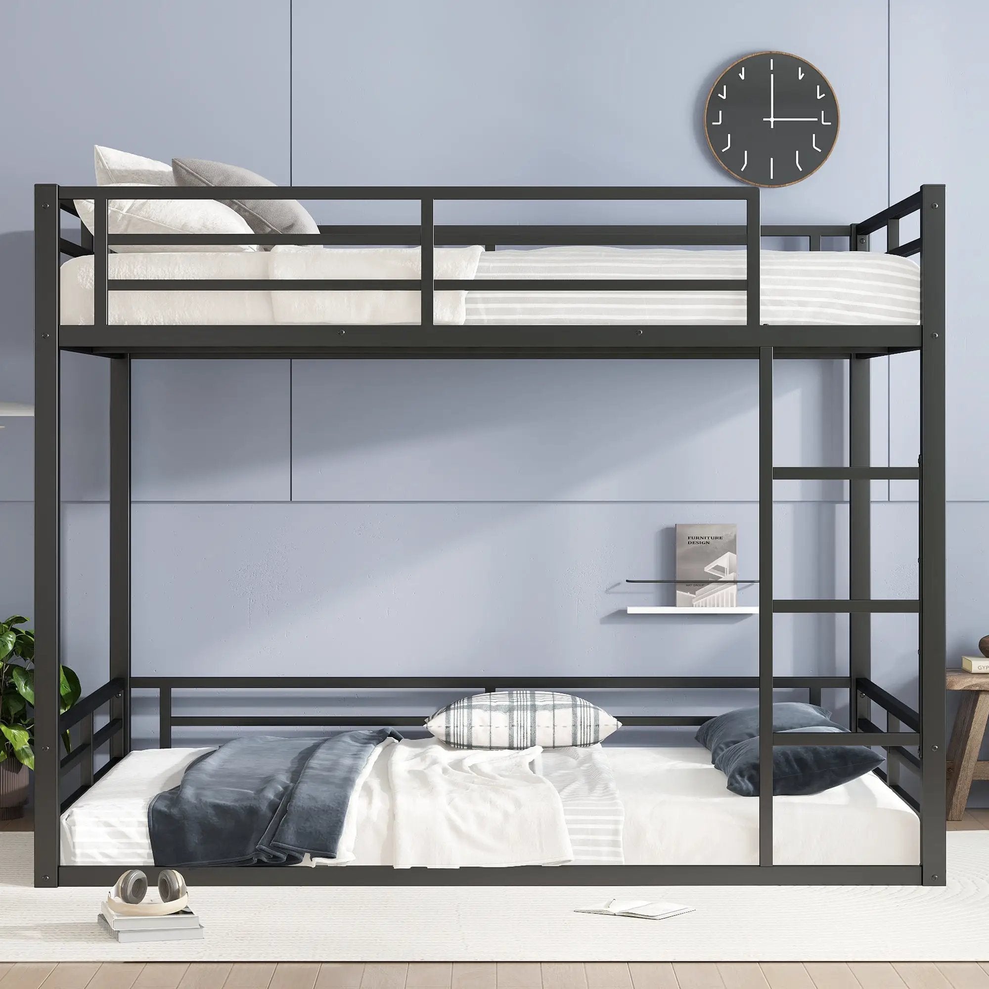 Metal Queen Over Queen Bunk Bed for Teens and Adults by HouseOfZazla