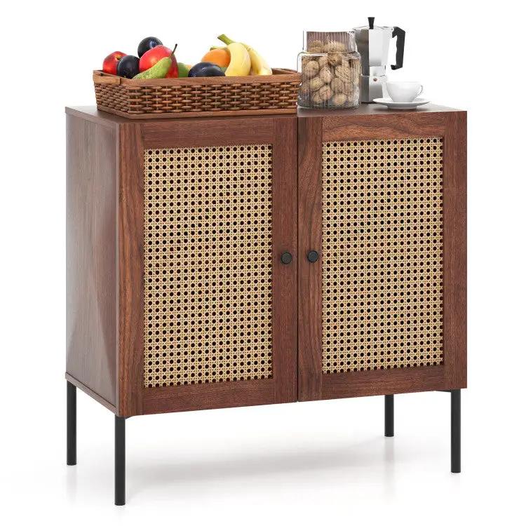 5-Piece Kitchen & Dining Bundle: Adjustable Bar Stools (Set of 2) + Stackable Stools (Set of 6) + Rattan Storage Sideboard by DirectDeals