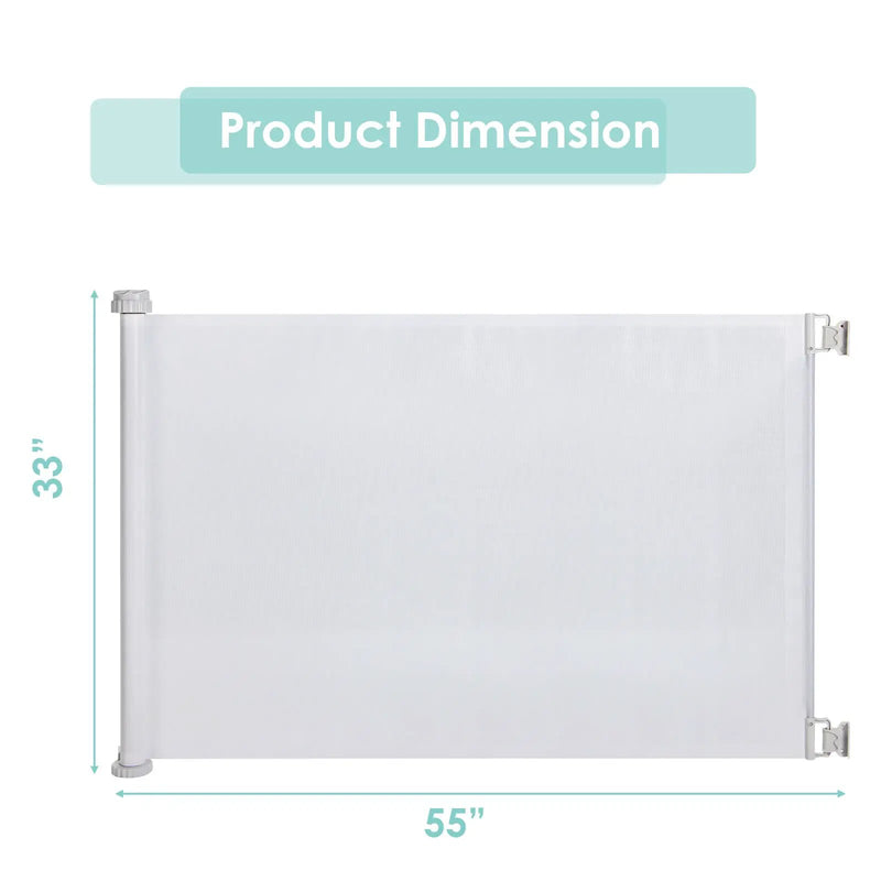 33 Inch Tall Retractable Mesh Safety Gate for Indoor and Outdoor Use by DirectDeals