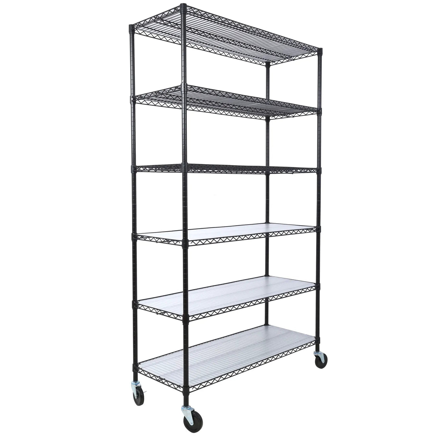 6 Tier 6000Lbs Capacity Nsf Metal Shelf Wire Shelving Unit, Heavy Duty Adjustable Storage Rack With Wheels & Shelf Liners For Commercial Grade Utility Steel Storage Rack by HouseOfZazla