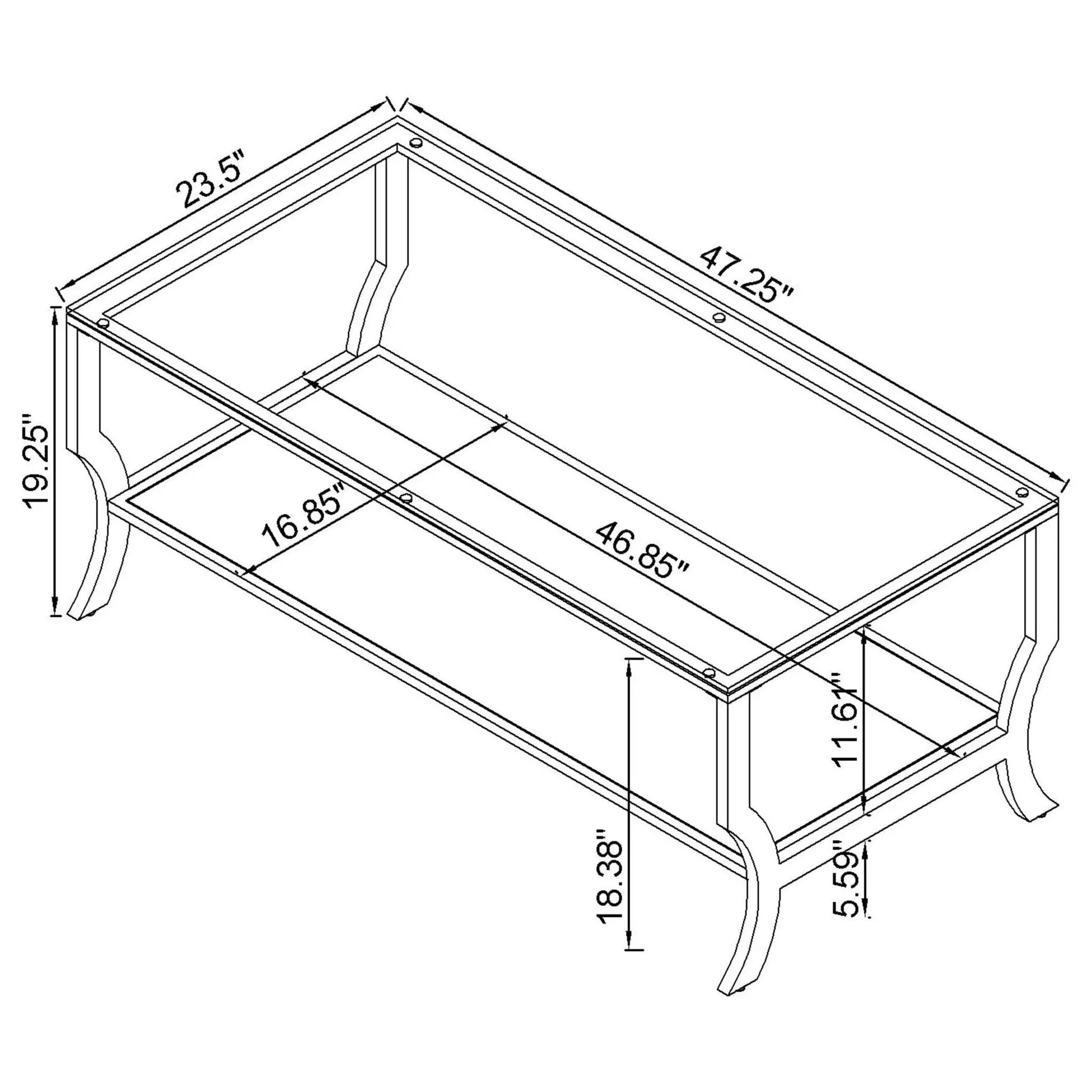 Saide 2-piece Glass Top Coffee and End Table Set Chrome by Unique Piece Furniture