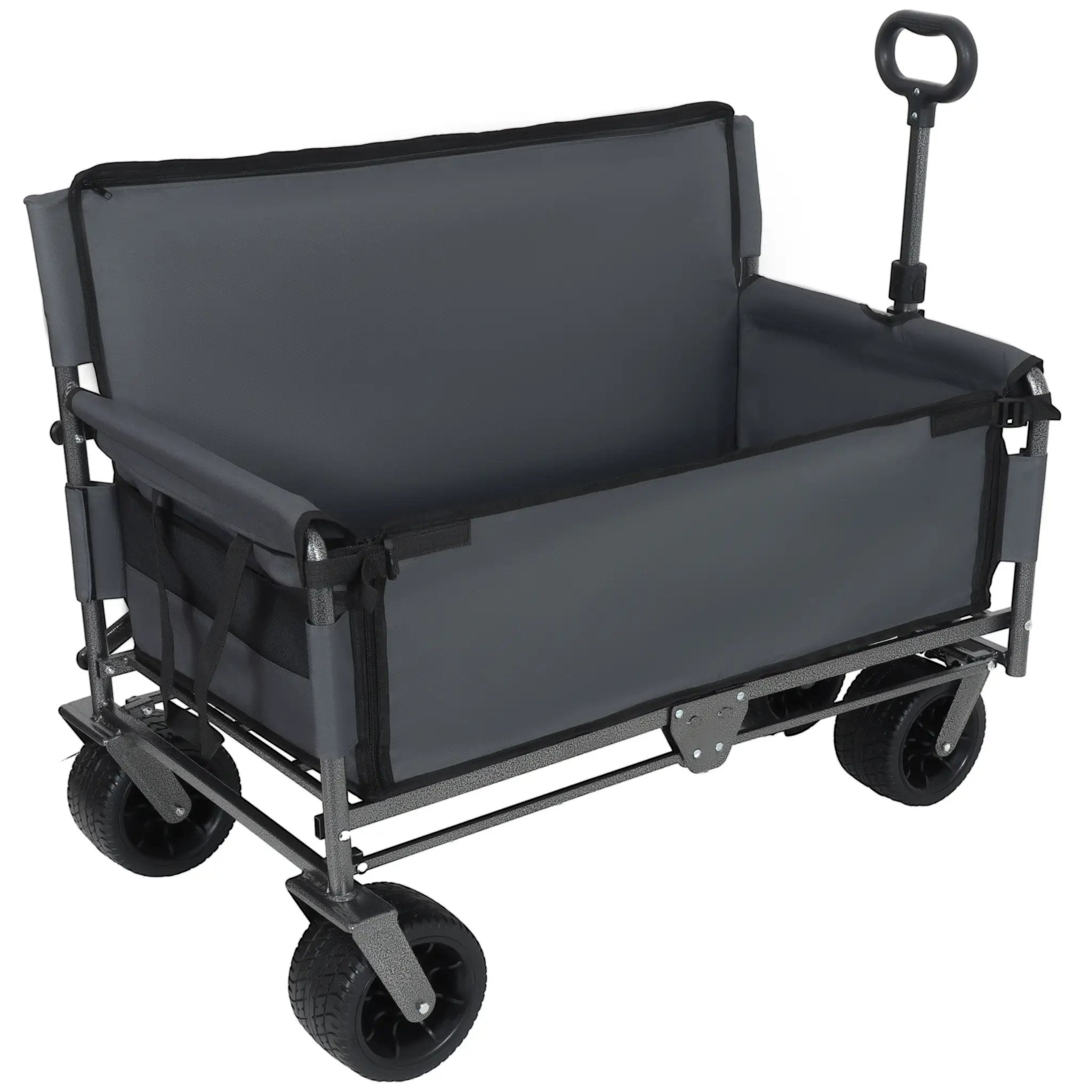 3-in-1 Convertible Folding Wagon Cart with Bench Seat & Storage by HouseOfZazla