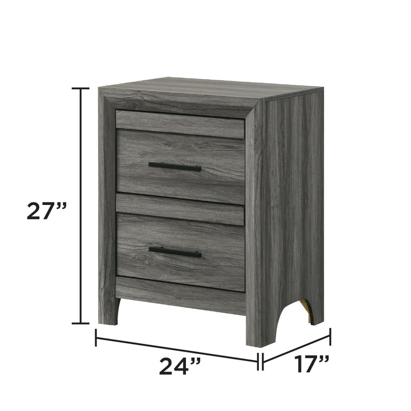 Denver - 2 Drawer Nightstand - Gray by HouseOfZazla