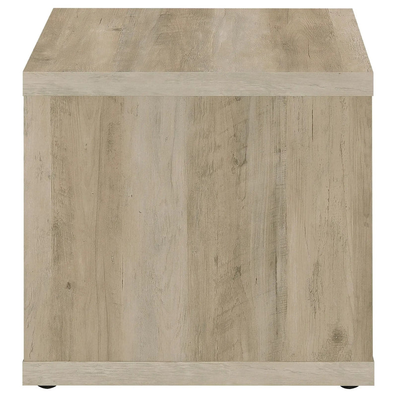 Frisco Square Engineered Wood Side End Table Distressed Pine by Unique Piece Furniture